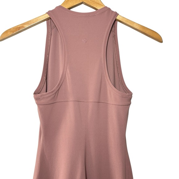 Lululemon Women's Get Going Dress Red Dust Midi‎ Size 4 Racerback Slit Tank Nulu - Picture 8 of 15